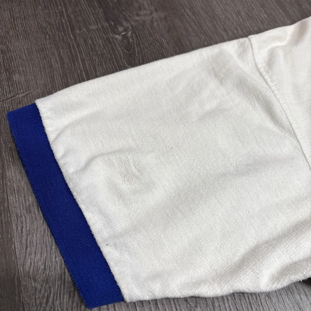 Vintage Chaps Ralph Lauren Polo Shirt Mens Large White Color Block Terry 90s